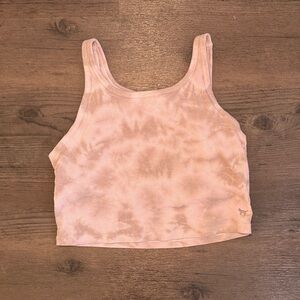 Victoria's Secret Light Pink Tank Top Crop Top with Sports Bra, tie dye